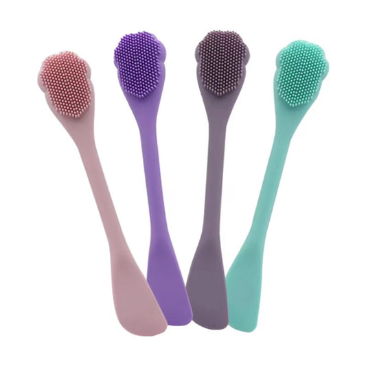 Wholesale 2 in 1 Silicone Face Cleaning Tools for SPA Double Head DIY Mask Mud Scraper Face Massage Washing Brushes