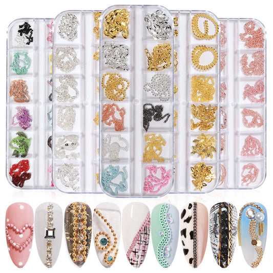 Fashion Nail Decals Stickers Colorful Chains DIY Nails Art Decorations Wholesale Manicure Tools for Salon