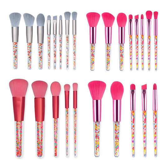 Fashion Glitter Makeup Brush Kit 8pcs Set Cosmetic Powder Eyeshadow Brushes Tools for Beauty Make up