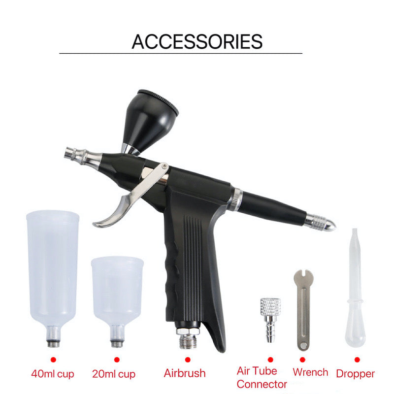 0.3mm Nozzle Skin Cleaning Oxygen Airbrush Dual Action Art Model Painting Spray Gun Makeup Aesthetic Airbrushes