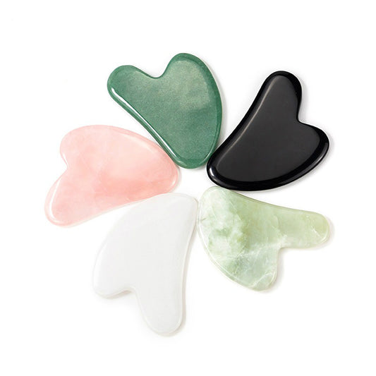 Natural Stone Jade Scraping Plate for Spa Beauty Salon Face Massage Body Beauty Scraping Tools Heart Shape